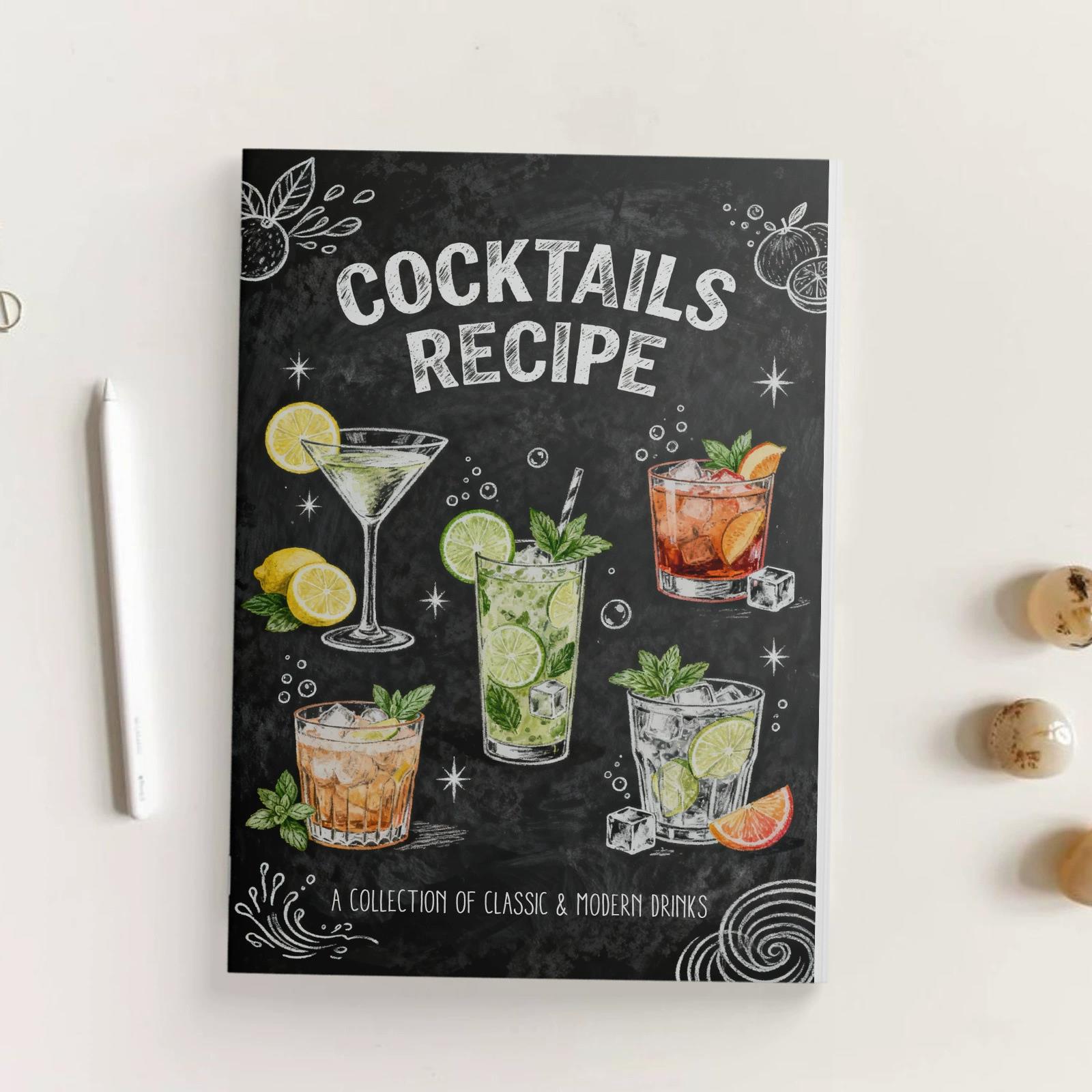 Cocktail Recipe Book - Libro de recetas de cócteles clásicos