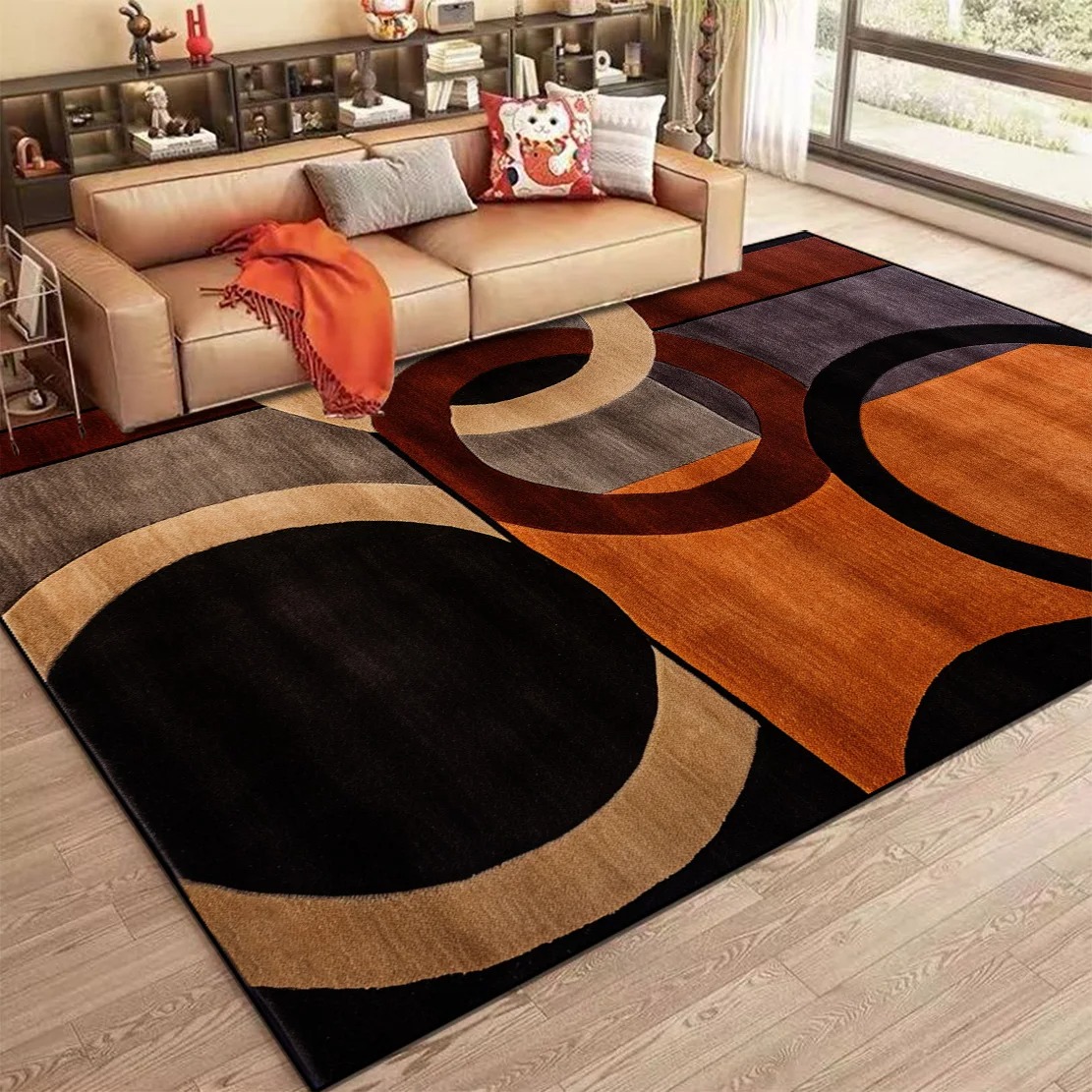 Home Bar Seating - Alfombra nórdica abstracta para sala de