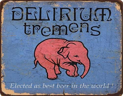 Home Bar And Kitchen - Letrero de metal estilo vintage 'Delirium