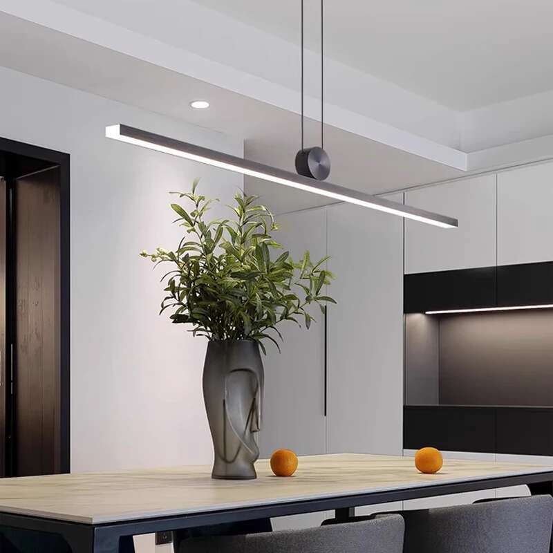 Home Bar Word - Luces colgantes largas Led negras, candelabros