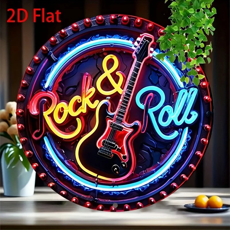 Home Bar Accessories - Letrero de Neón Vintage de Rock,