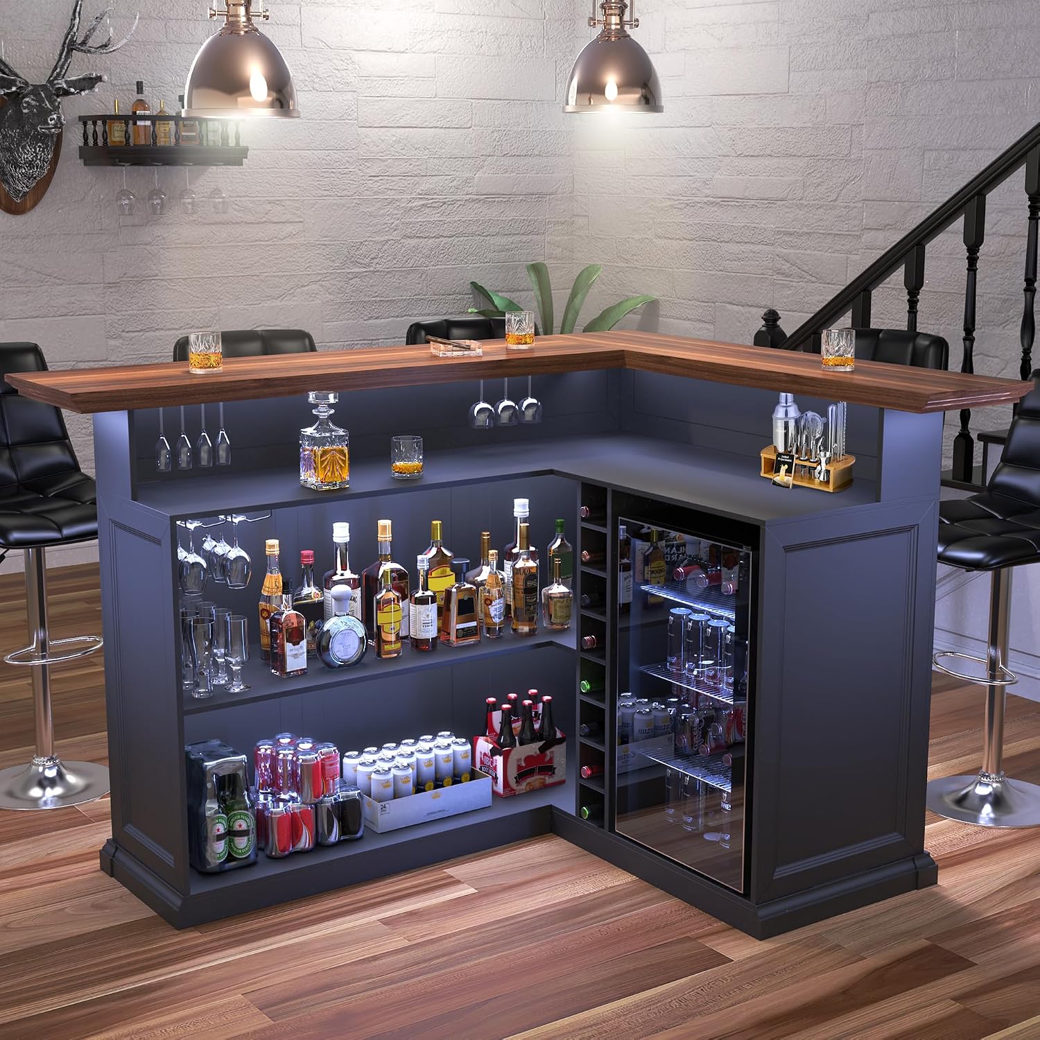 Home Bar Setup - Mueble Bar en Forma de L