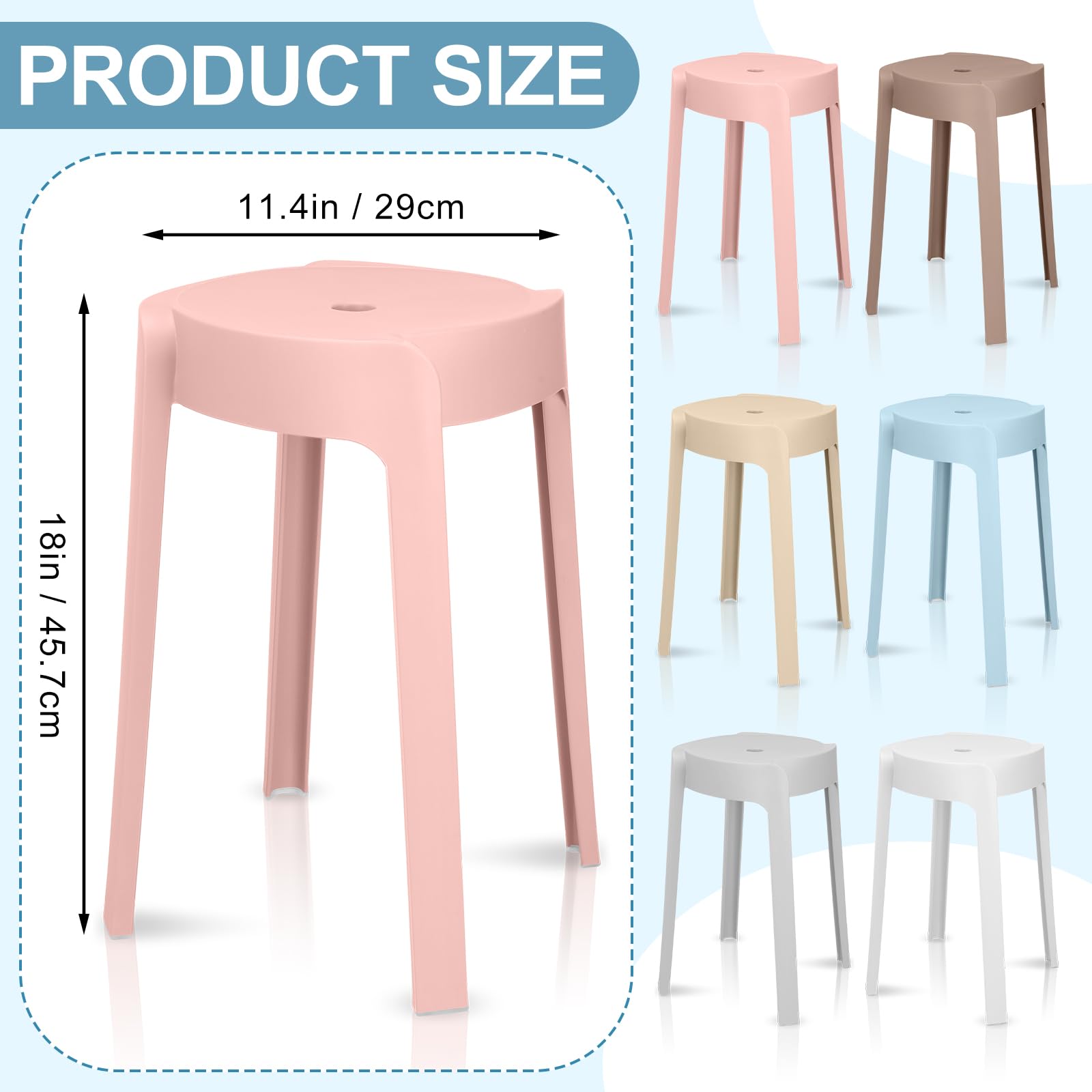 Paquete de 6 Sillas Apilables  - Home Bar Seating reseña y precio