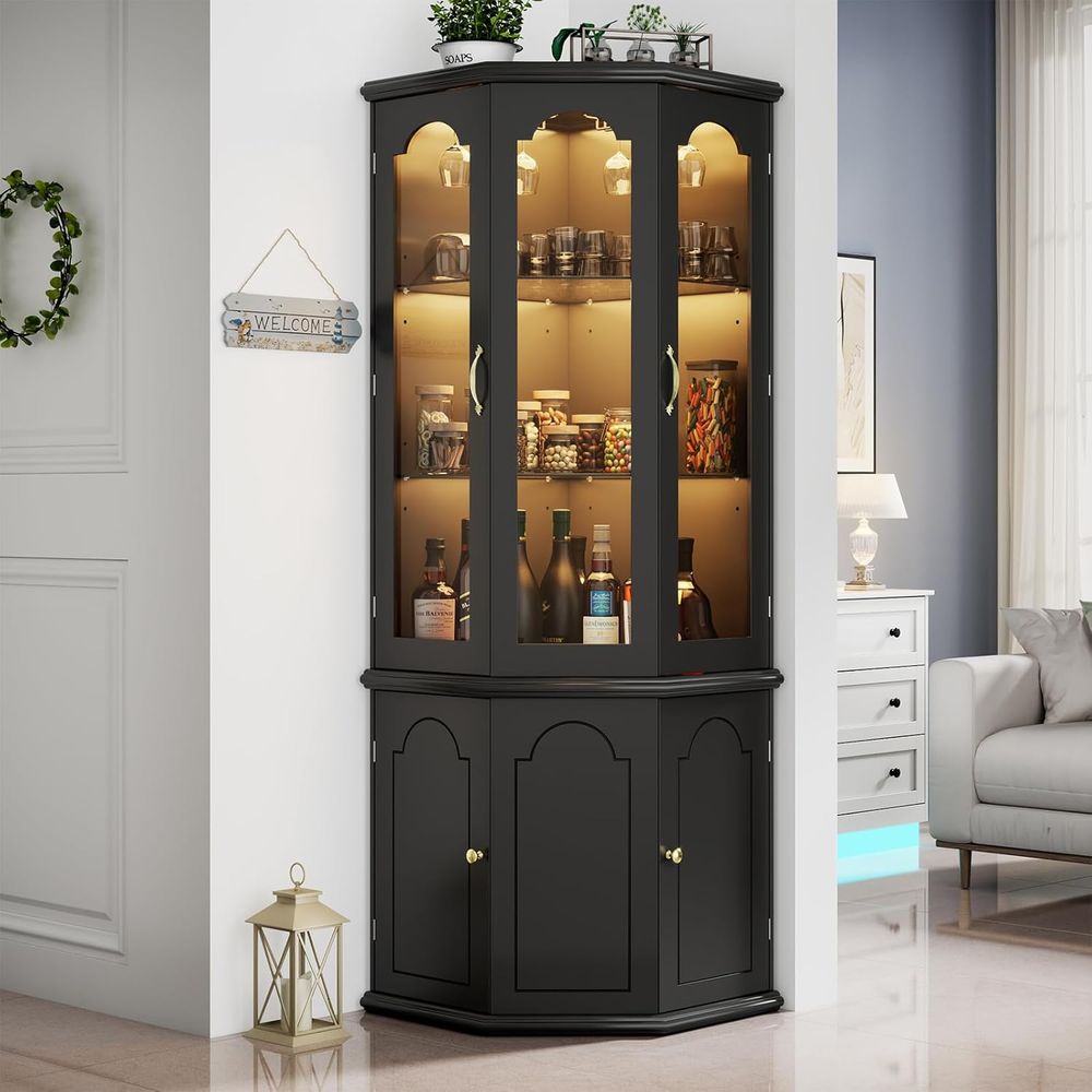 Mueble Bar Iluminado con Puert - Home Bar Shelves reseña y precio